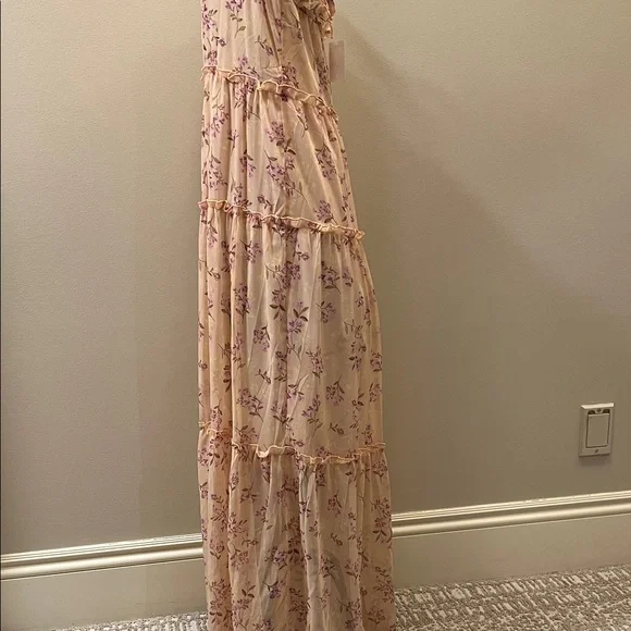 June and Hudson Floral Pink Maxi Dress - Picture 7 of 9